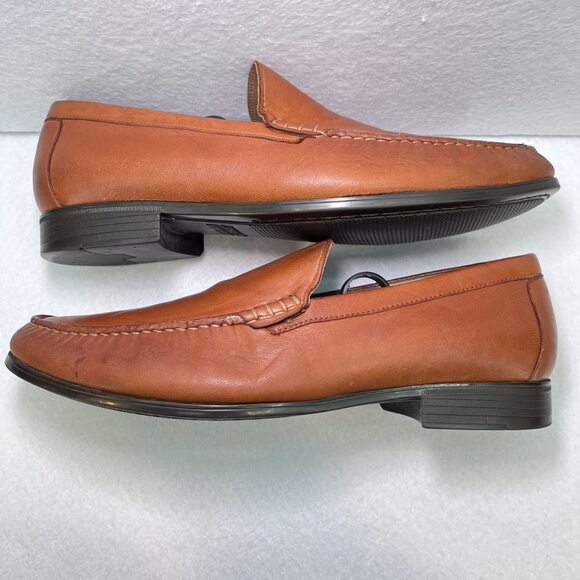 Johnston & Murphy Cresswell Venetian loafer leather cognac shoe men's 8.5 M - Picture 4 of 9